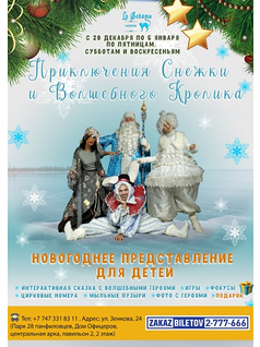 Новогоднее представление для детей «Приключения Снежки и Волшебного кролика» 