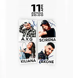 Jakone & A.V.G, Scirena и Kiliana в Астане